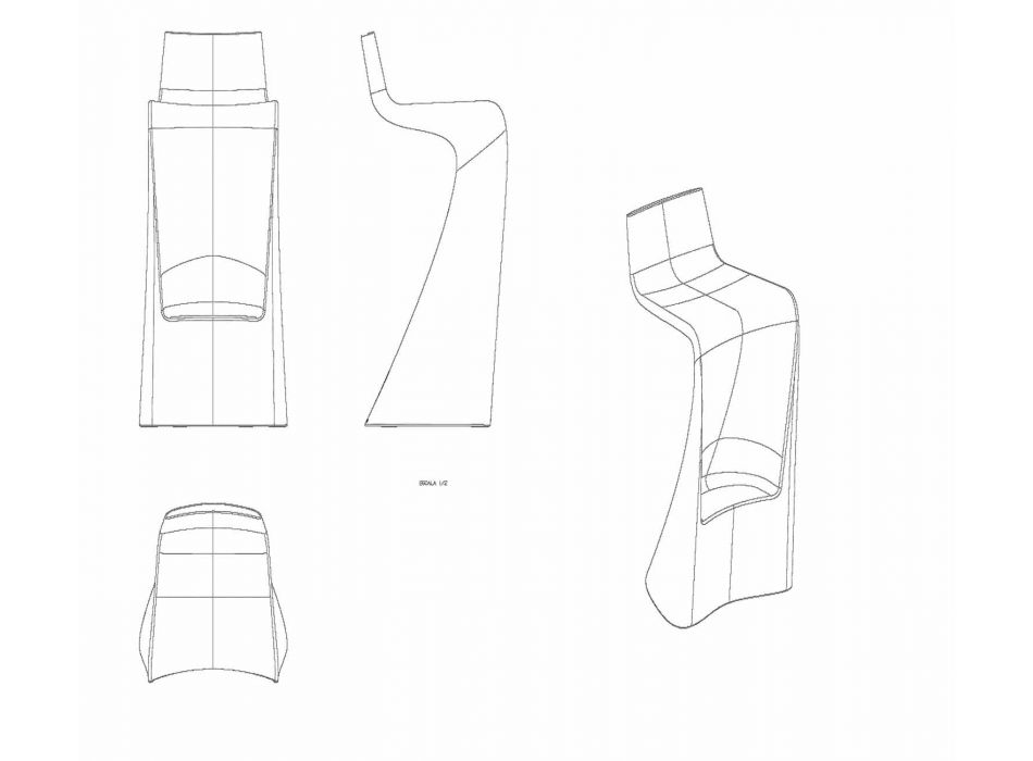 Moderní designová barová stolička Wing Vondom z polyethylenu Viadurini