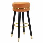 Kulatá barová stolička ze dřeva a látky moderního designu - Rupert Viadurini