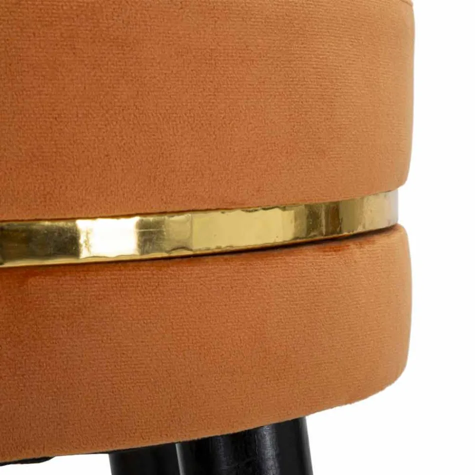 Kulatá barová stolička ze dřeva a látky moderního designu - Rupert Viadurini