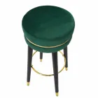 Kulatá barová stolička ze dřeva a látky moderního designu - Rupert Viadurini