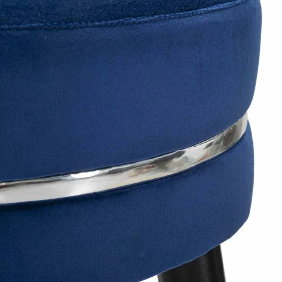 Kulatá barová stolička ze dřeva a látky moderního designu - Rupert Viadurini