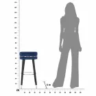 Kulatá barová stolička ze dřeva a látky moderního designu - Rupert Viadurini