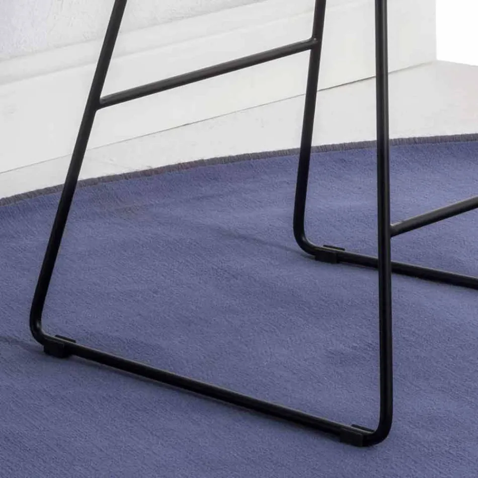 Základní stolička sáňky, kožené sedadlo z koženého efektu - Ovid Viadurini