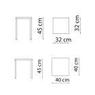 Nízká čtvercová ocelová venkovní stolička Made in Italy - Azul Viadurini