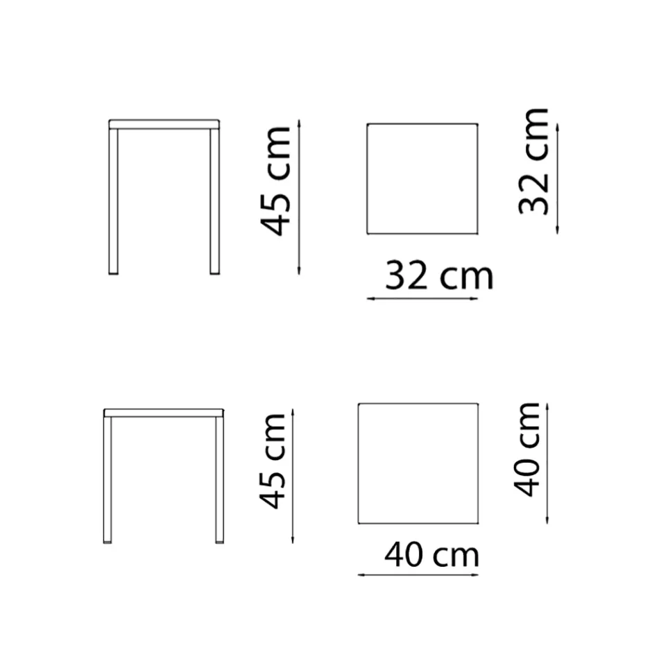 Nízká čtvercová ocelová venkovní stolička Made in Italy - Azul Viadurini