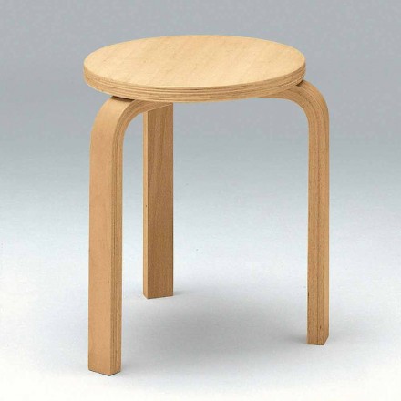 Nízko stohovatelná stolička z přírodního bukového dřeva vyrobeného v Itálii - Cassiopea Viadurini