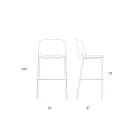 Taburet s kovovou základnou a sedákem z umělé kůže Made in Italy - Ivy Viadurini