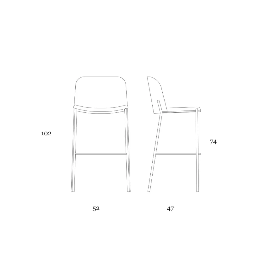 Taburet s kovovou základnou a sedákem z umělé kůže Made in Italy - Ivy Viadurini