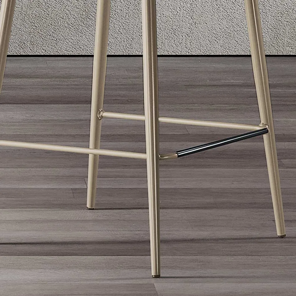 Taburetka s kovovými nohami a látkovým sedákem Monocoque Made in Italy - Hinata Viadurini