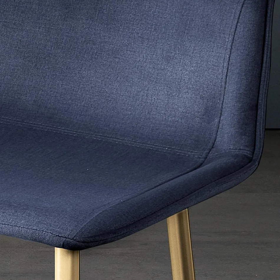 Taburetka s kovovými nohami a látkovým sedákem Monocoque Made in Italy - Hinata Viadurini