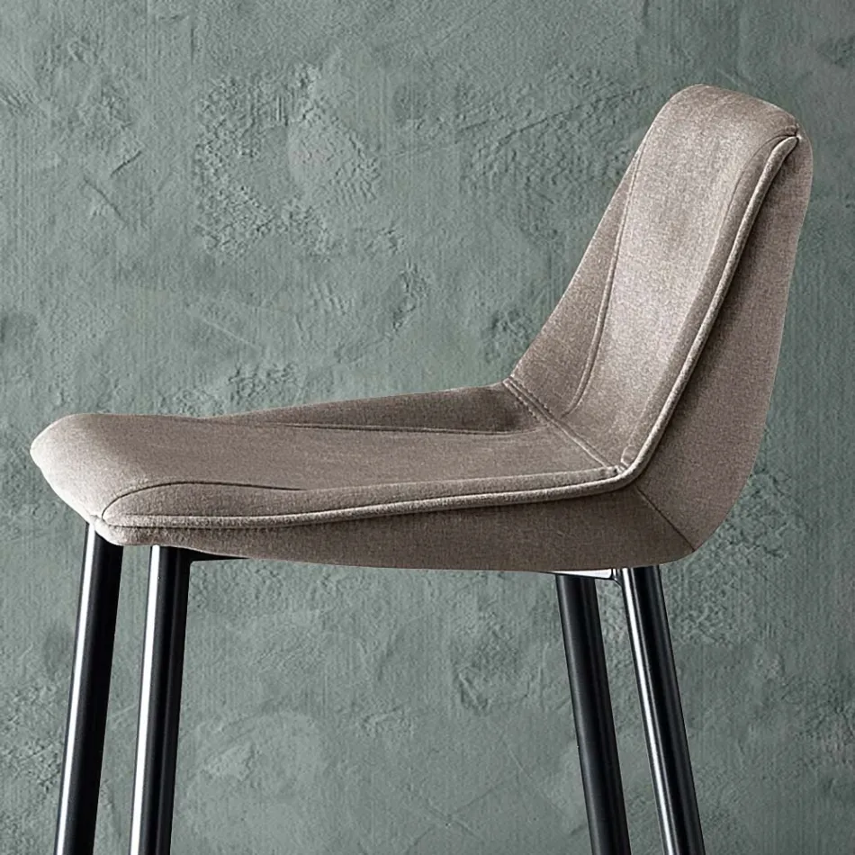 Taburetka s kovovými nohami a látkovým sedákem Monocoque Made in Italy - Hinata Viadurini