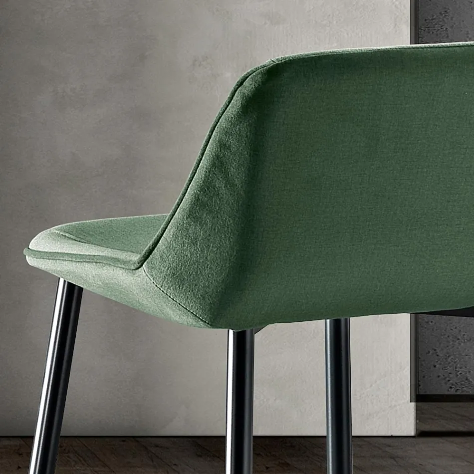 Taburetka s kovovými nohami a látkovým sedákem Monocoque Made in Italy - Hinata Viadurini