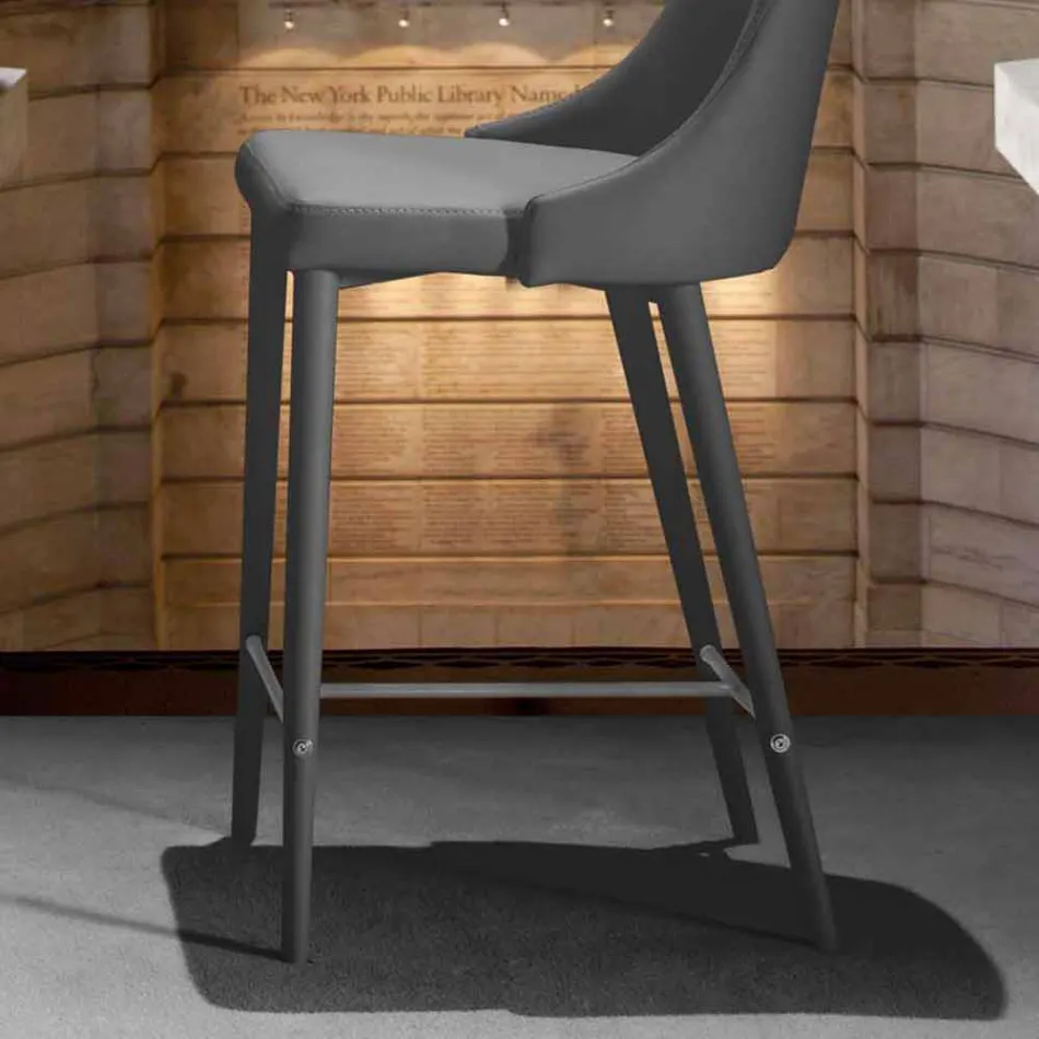 Stolička s opěradlem, kovová konstrukce - Berenice Viadurini