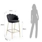 Stolička s polstrovaným sedákem potaženým látkou - silikon Viadurini