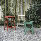 Taburet s masivní bukovou konstrukcí Made in Italy - Regensburg Viadurini