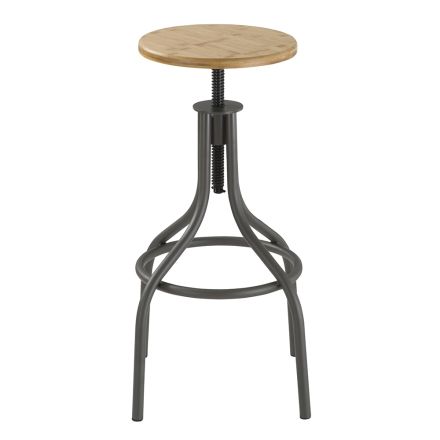 Kuchyňská stolička z dubového dřeva s kovovou konstrukcí - Salvo Viadurini