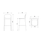 Kuchyňská stolička z dubového dřeva a kovu Made in Italy 2 kusy - Saffia Viadurini