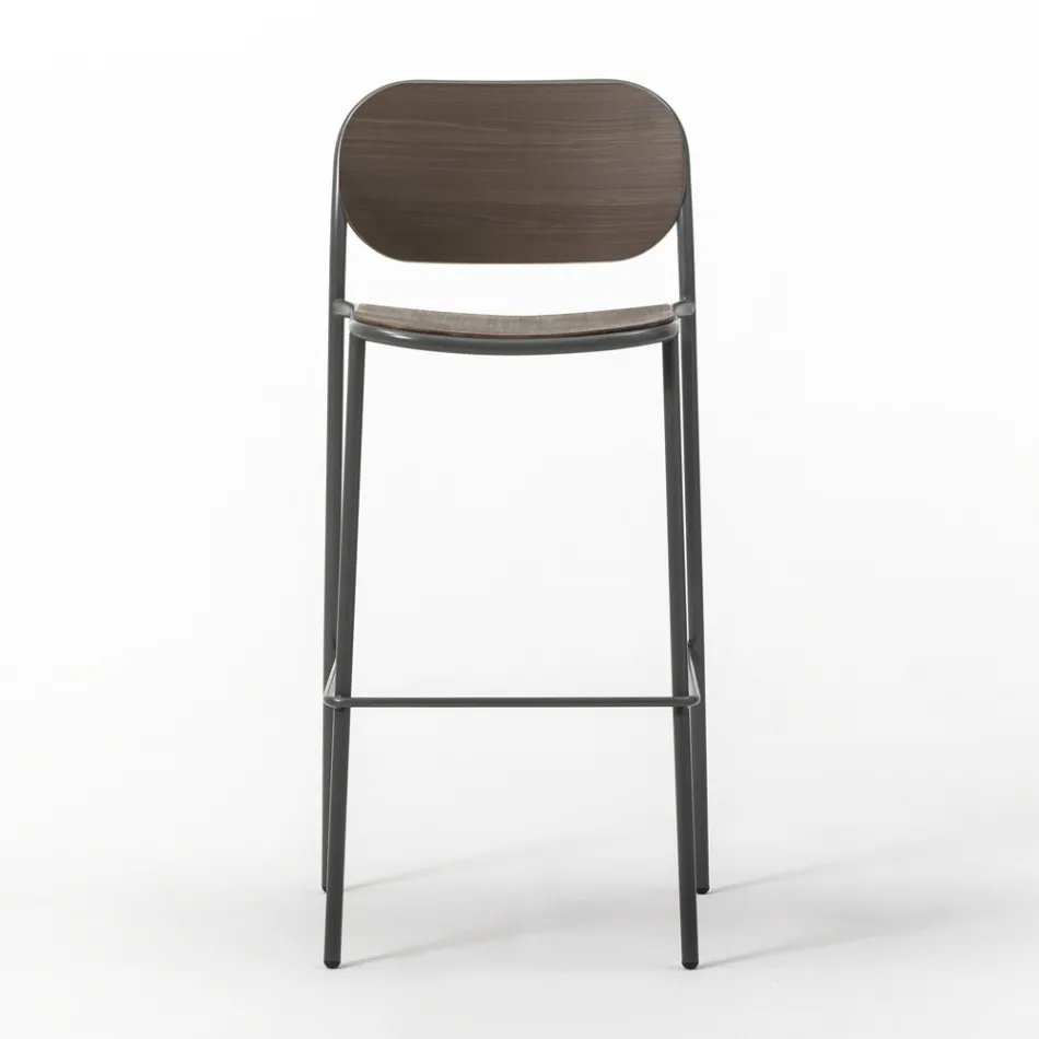 Kuchyňská stolička z dubového dřeva a kovu Made in Italy 2 kusy - Saffia Viadurini