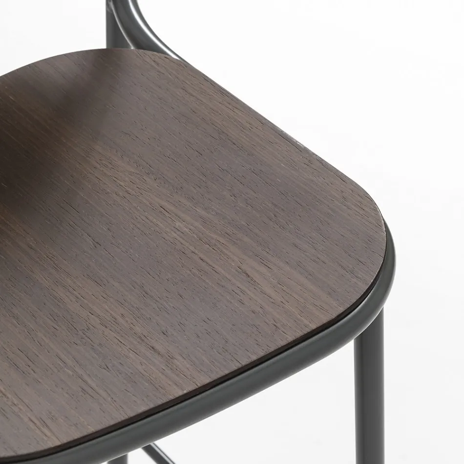 Kuchyňská stolička z dubového dřeva a kovu Made in Italy 2 kusy - Saffia Viadurini