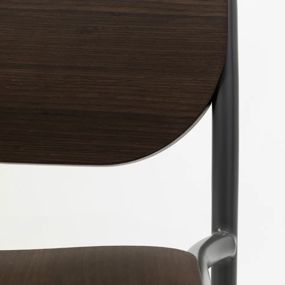 Kuchyňská stolička z dubového dřeva a kovu Made in Italy 2 kusy - Saffia Viadurini