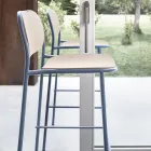 Kuchyňská stolička z dubového dřeva a kovu Made in Italy 2 kusy - Saffia Viadurini