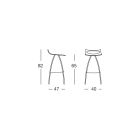 Kuchyňská stolička z technopolymeru a oceli Made in Italy 4 kusy - Asturio Viadurini