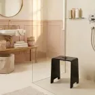 Penelope - Designová koupelnová stolička z černého plexiskla vyrobená v Itálii Viadurini