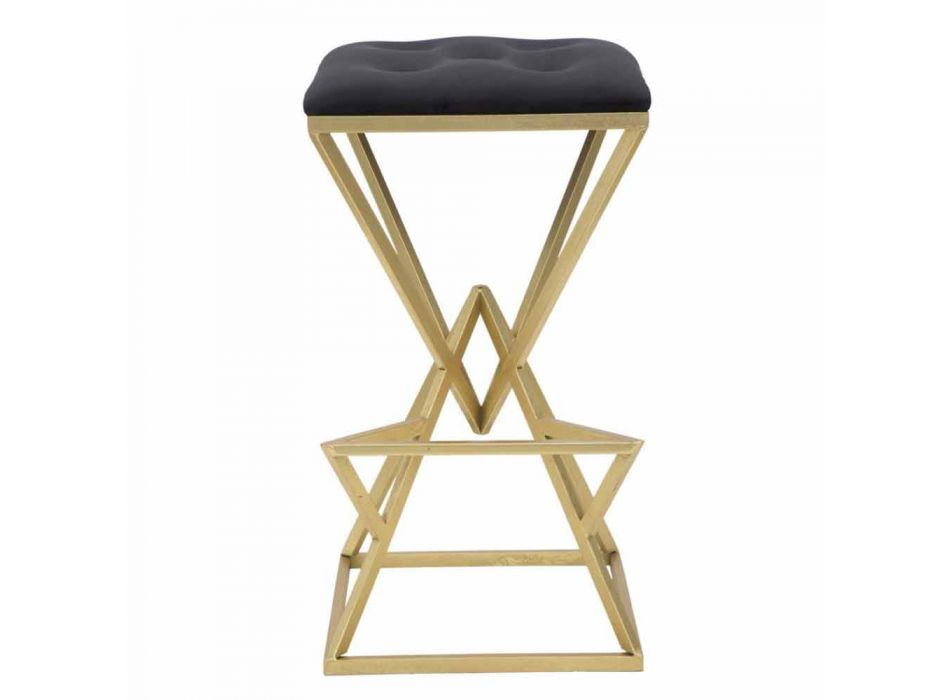 Barová stolička High Square Design ze železa a látky - Sillie Viadurini