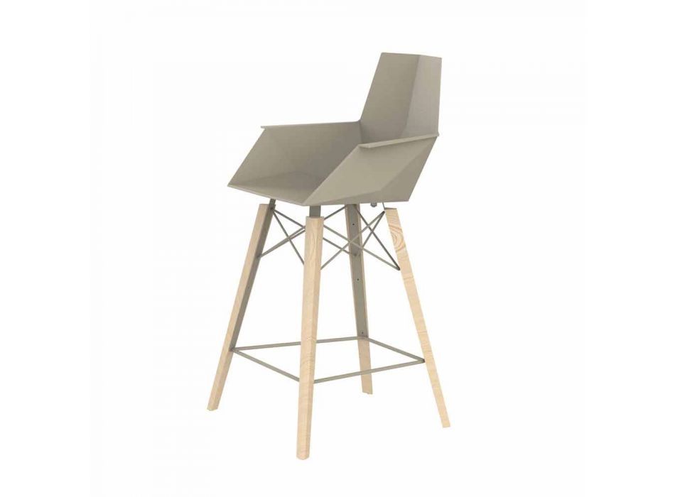 Kuchyňská stolička s područkami ze dřeva a plastu - dřevo Faz od společnosti Vondom Viadurini