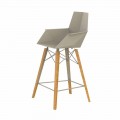 Kuchyňská stolička s područkami ze dřeva a plastu - dřevo Faz od společnosti Vondom