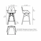 Kuchyňská stolička s područkami ze dřeva a plastu - dřevo Faz od společnosti Vondom Viadurini