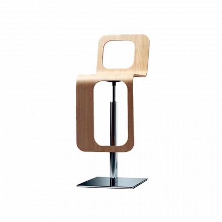 Moderní designová kuchyňská stolička z dubového dřeva a kovu - Signorotto Viadurini