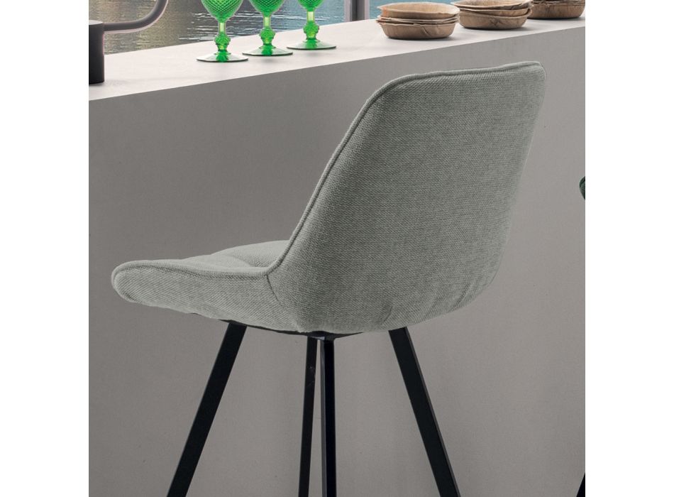Čalouněná kuchyňská stolička s kovovou konstrukcí 2 kusy - Raggia