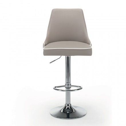 Kuchyňská stolička z ekokůže a chromované oceli Made in Italy - Nirvana Viadurini