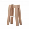 Kuchyňská stolička z masivního bukového dřeva s vysokým nebo nízkým designem - Cirico