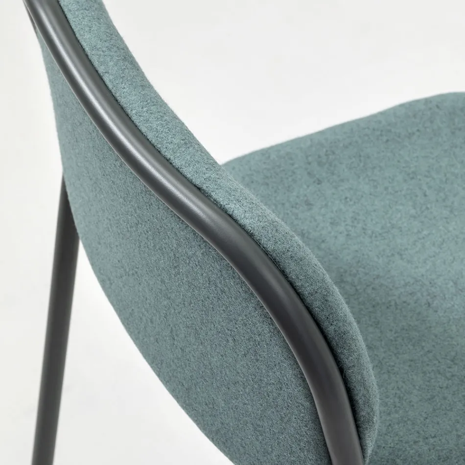 Kuchyňská stolička z látky a kovu Made in Italy 2 kusy - Sangria Viadurini