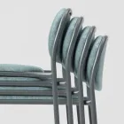 Kuchyňská stolička z látky a kovu Made in Italy 2 kusy - Sangria Viadurini