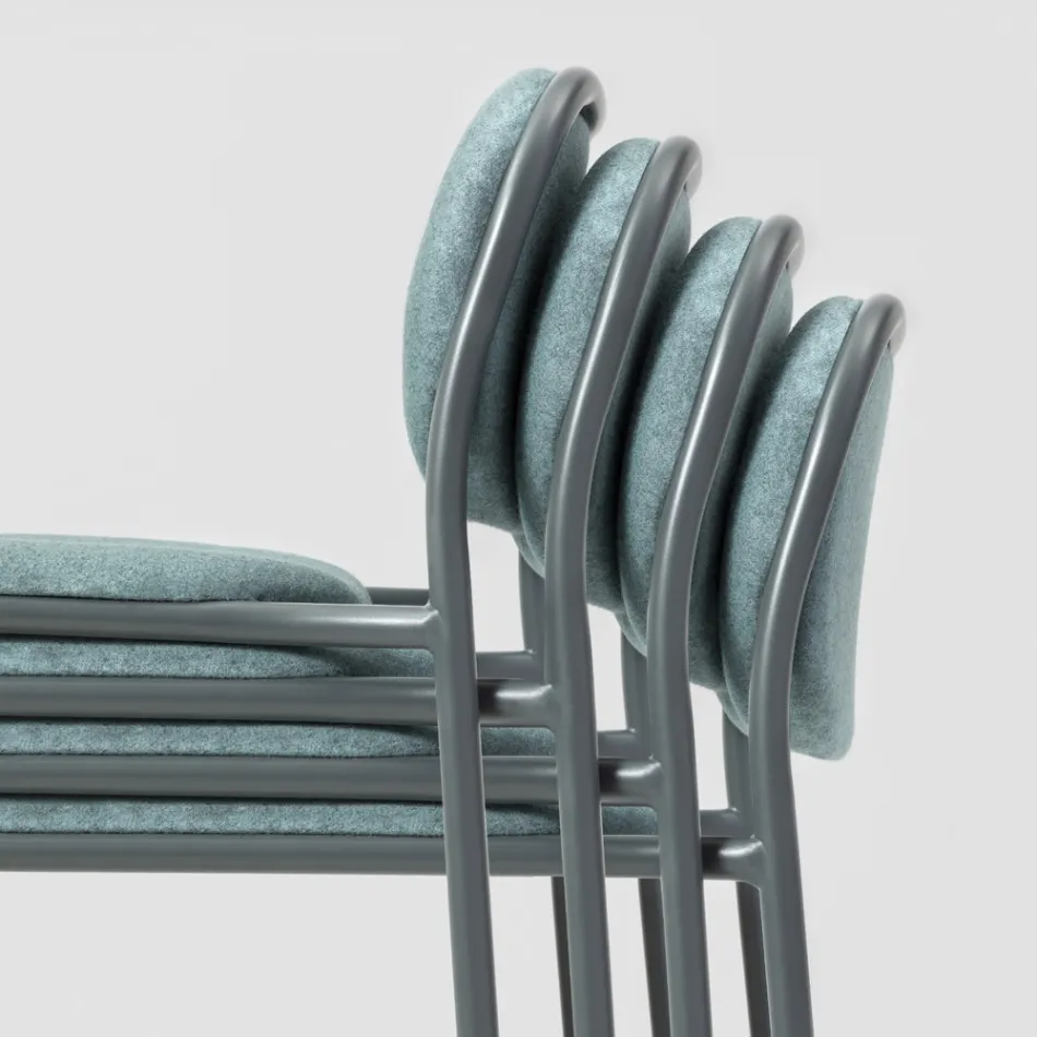 Kuchyňská stolička z látky a kovu Made in Italy 2 kusy - Sangria Viadurini