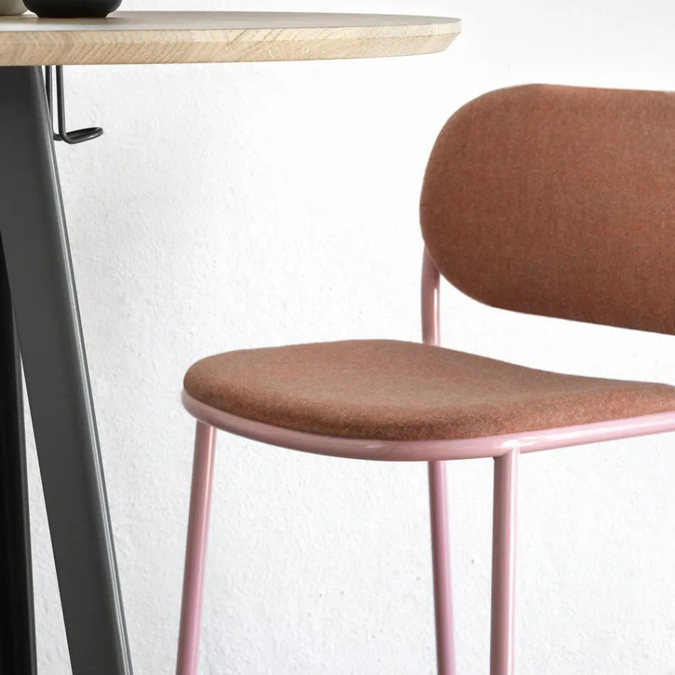 Kuchyňská stolička z látky a kovu Made in Italy 2 kusy - Sangria Viadurini