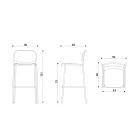 Kuchyňská stolička z látky a kovu Made in Italy 2 kusy - Sangria Viadurini