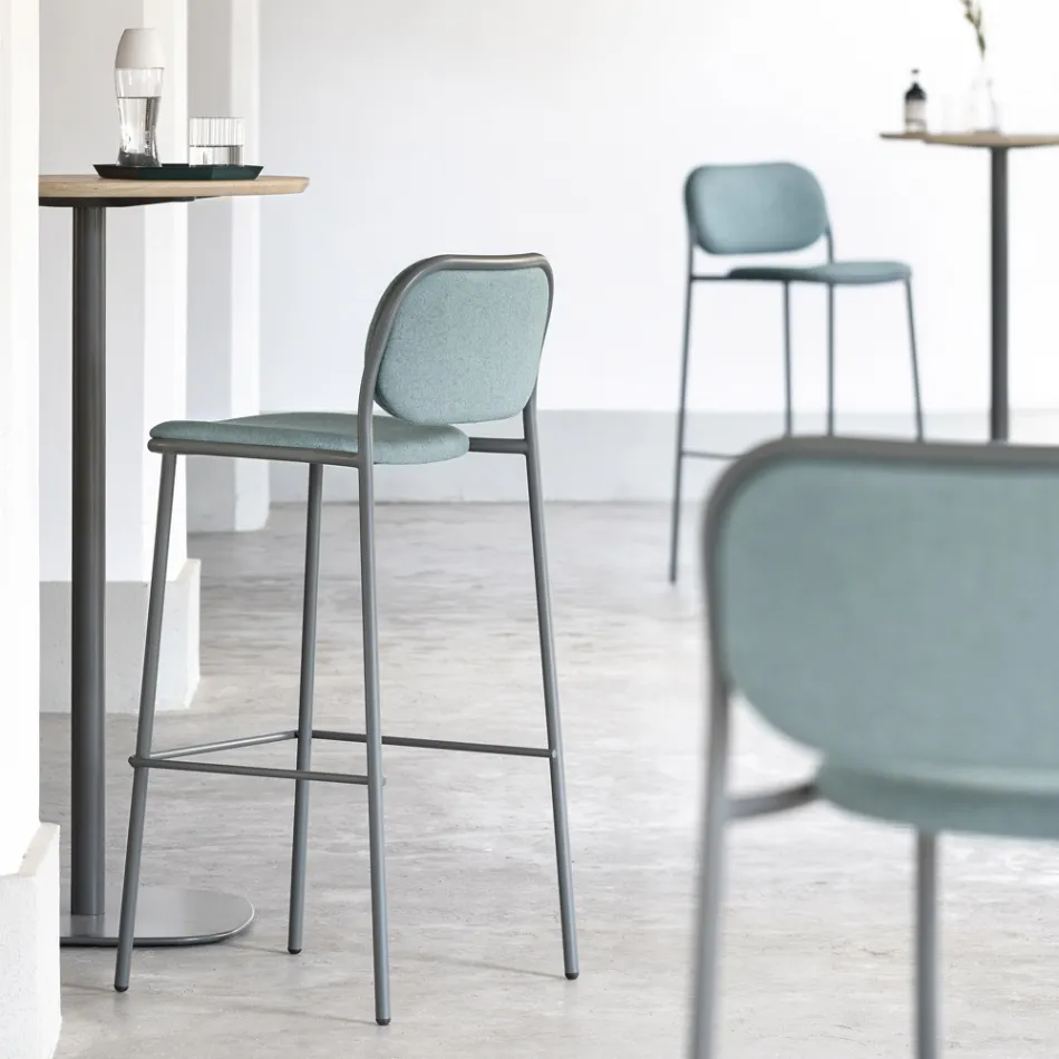 Kuchyňská stolička z látky a kovu Made in Italy 2 kusy - Sangria Viadurini