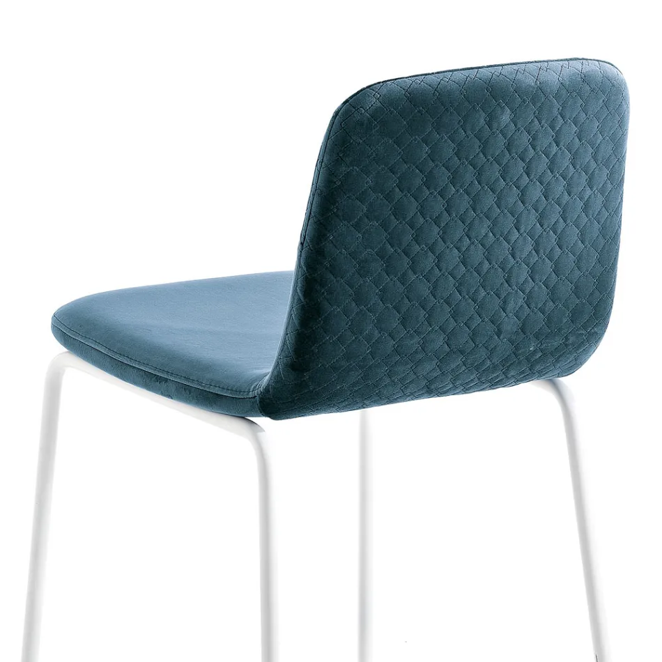 Kuchyňská stolička v barevném sametu v moderním a elegantním designu - Bizet Viadurini