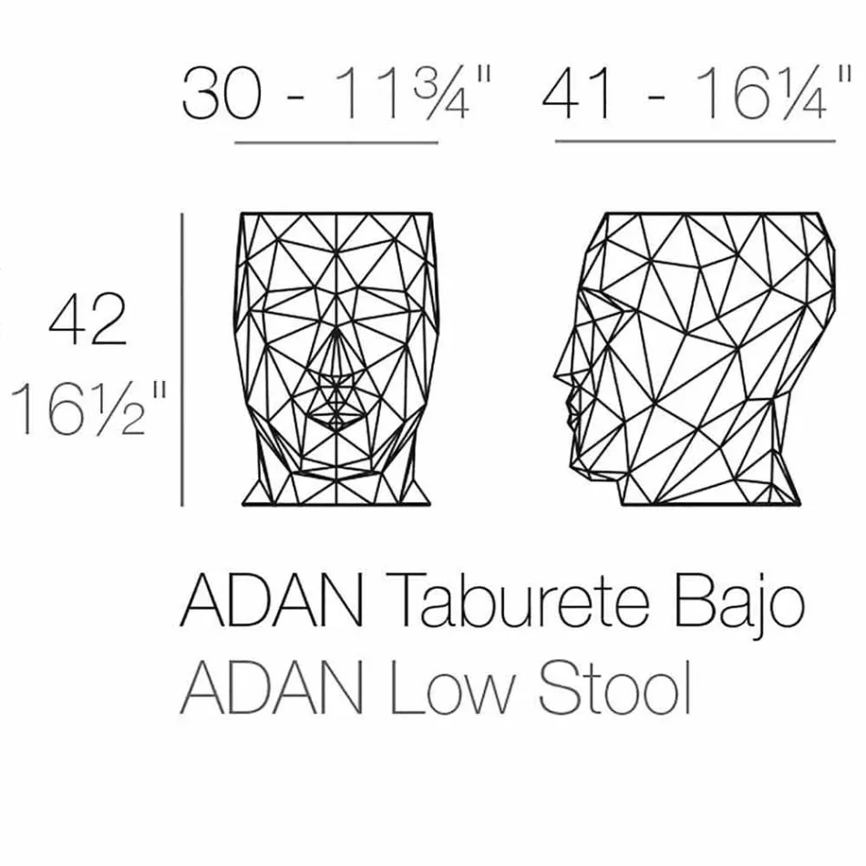 Venkovní stolička ve tvaru obličeje v moderním designu Adana od Vondom Viadurini