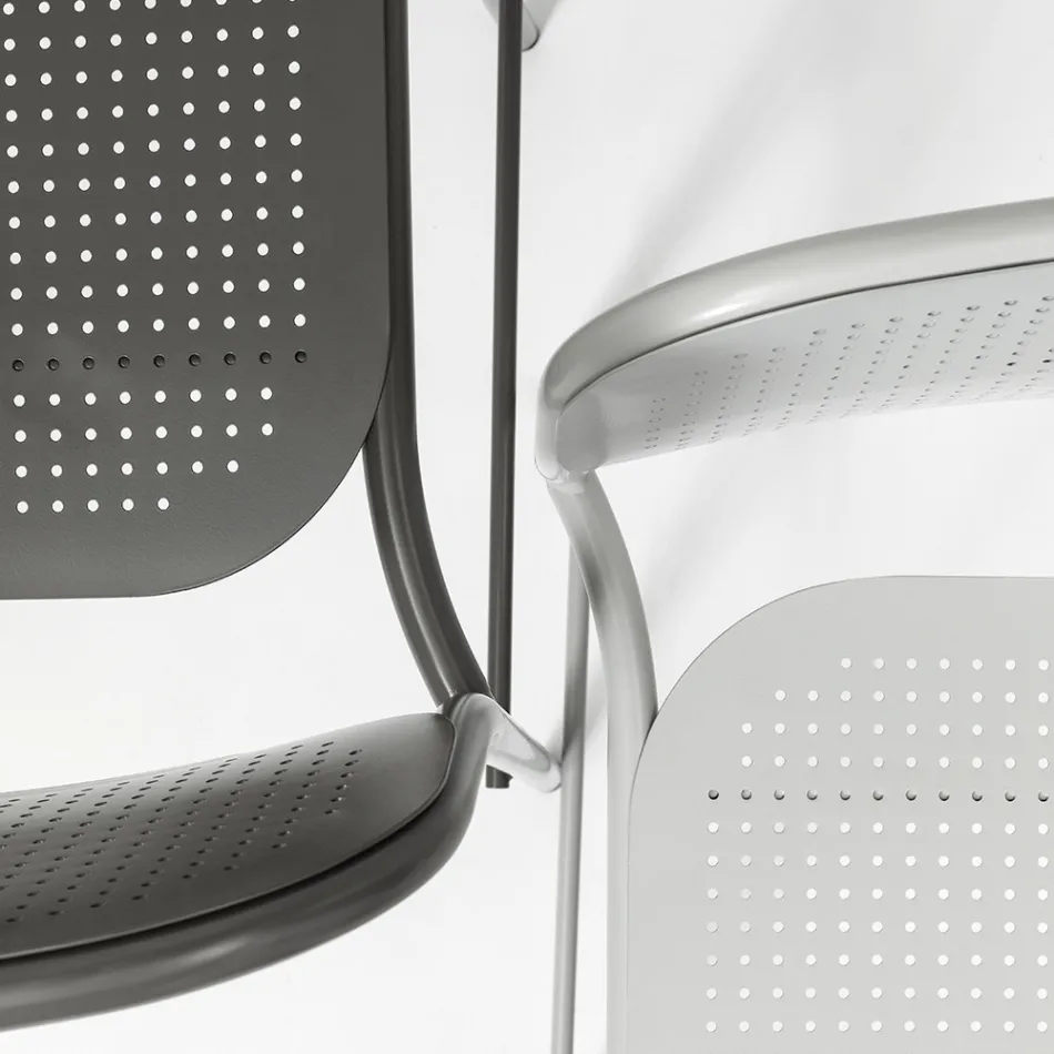 Venkovní stohovatelná kovová stolička Made in Italy 2 kusy - Synergie Viadurini