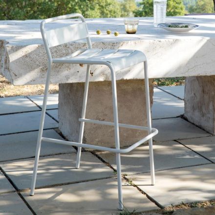 Stohovatelná venkovní stolička z pozinkovaného kovu Made in Italy - Amina Viadurini