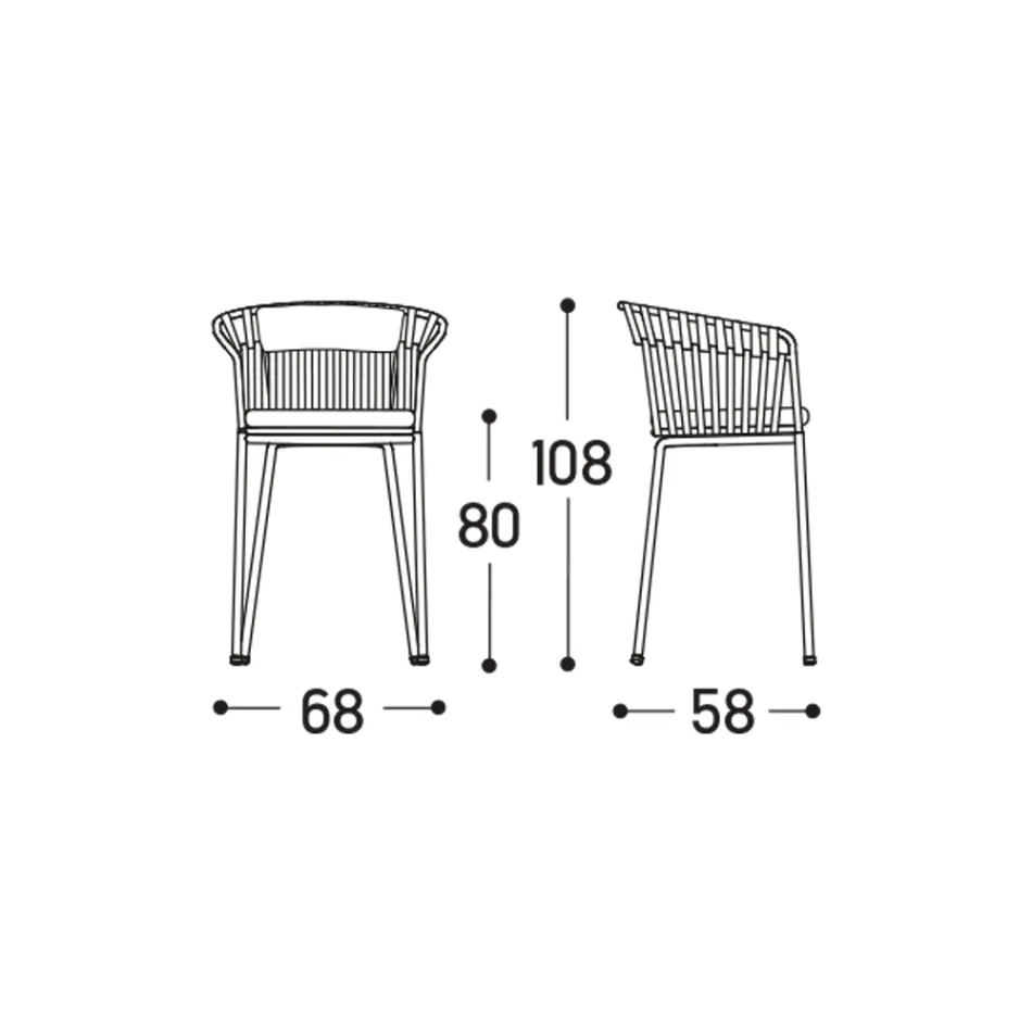 Venkovní stolička z hliníku Made in Italy - Emmacross od Varaschin Viadurini