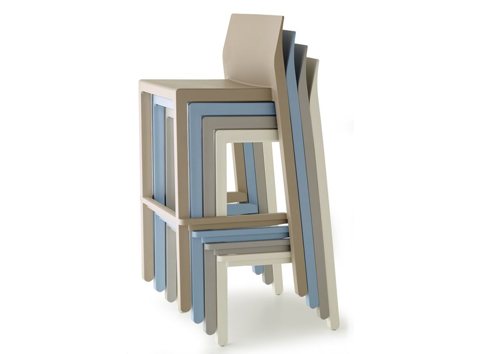 Venkovní stolička z technopolymeru Made in Italy, 4 kusy - Savesta Viadurini