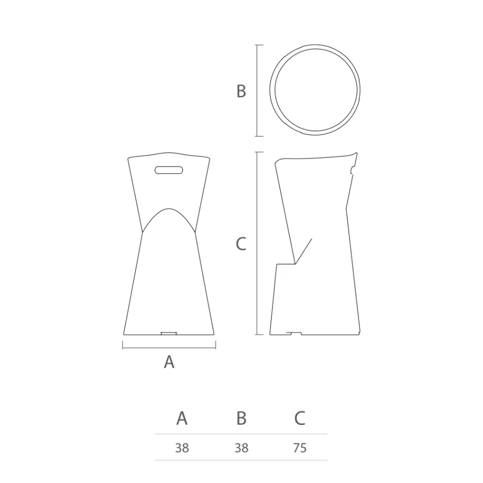 Svítící venkovní taburet z bílého polyetylenu Made in Italy - Jahoda Viadurini