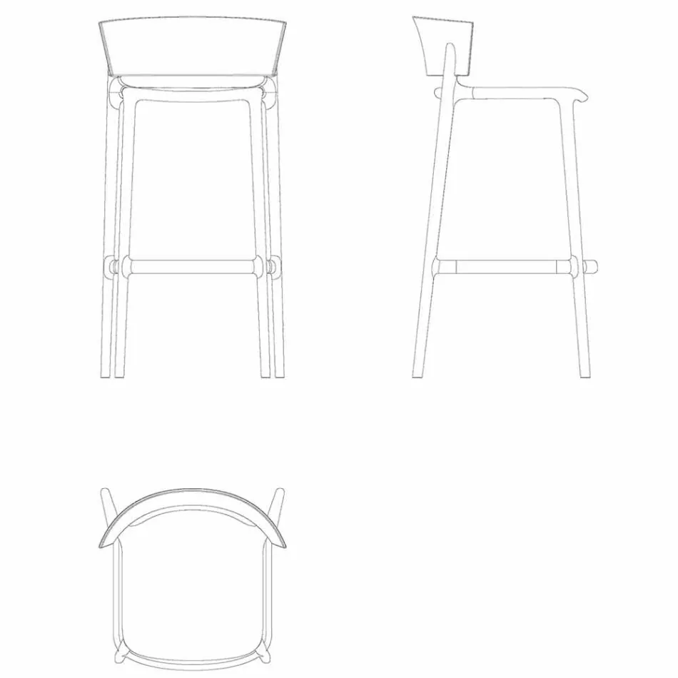 Africa H 95cm moderní venkovní stolička značky Vondom, z polypropylenu Viadurini