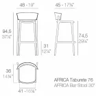 Africa H 95cm moderní venkovní stolička značky Vondom, z polypropylenu Viadurini